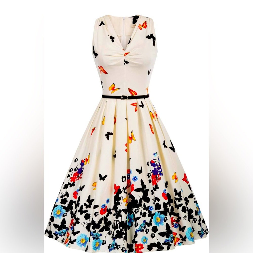 ‼️Summer Party‼️ Vintage 50s Style A-line, pleated floral dress.